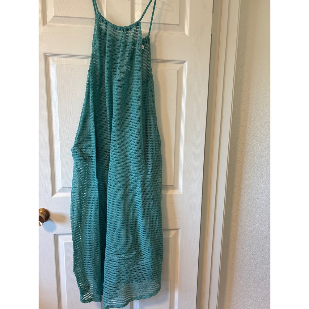 Haute Hippie Style Swim Cover Up Womens Medium Teal Blue Excellent Shell Halter